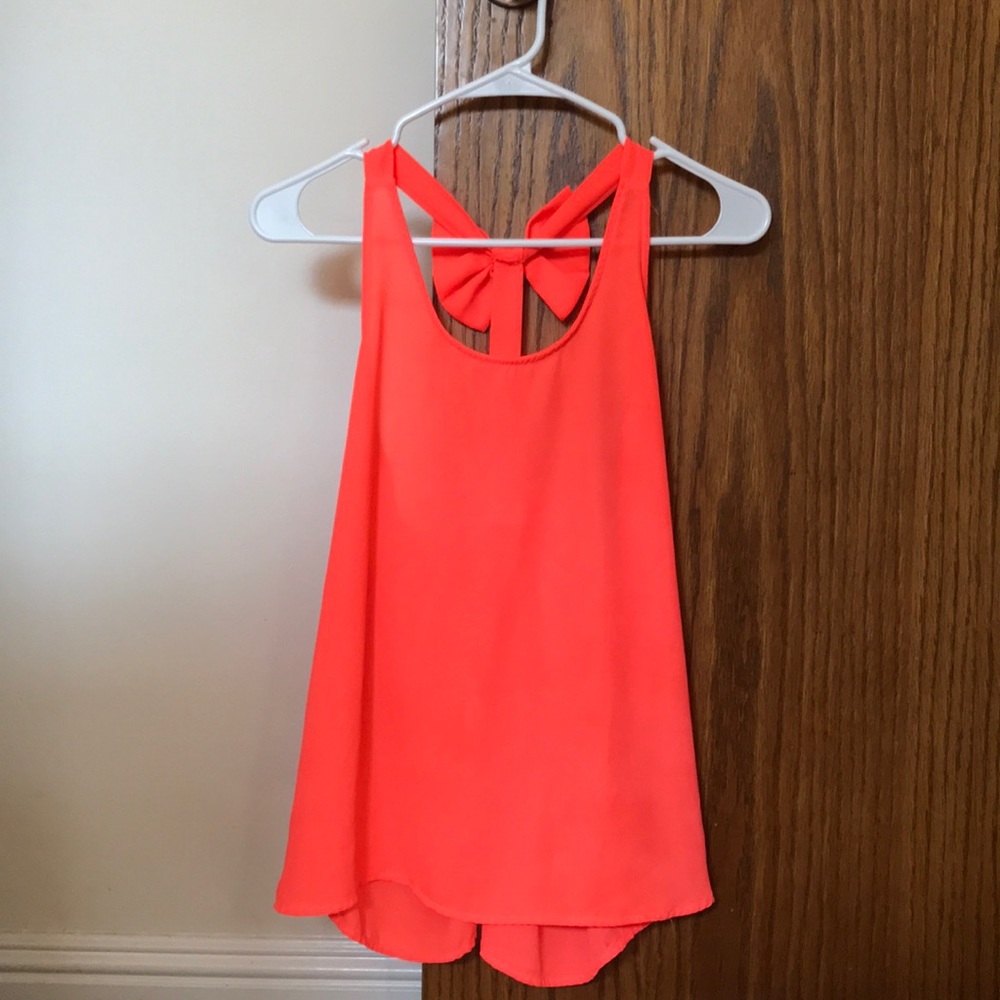 Bright open back cute top